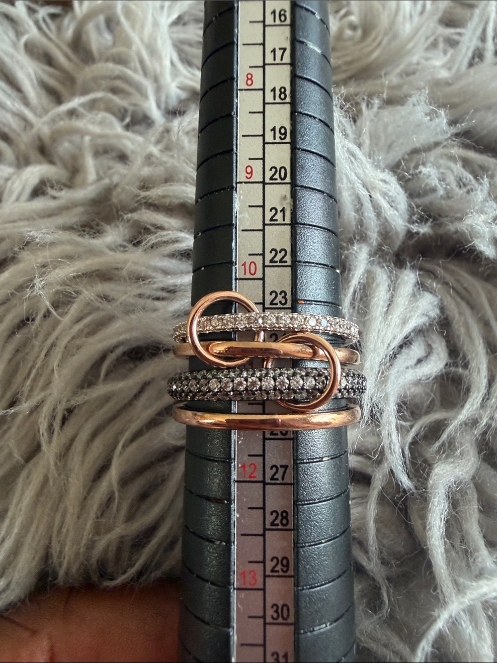 Diamonique x Amy Stran Tri Color Band Ring Size 11